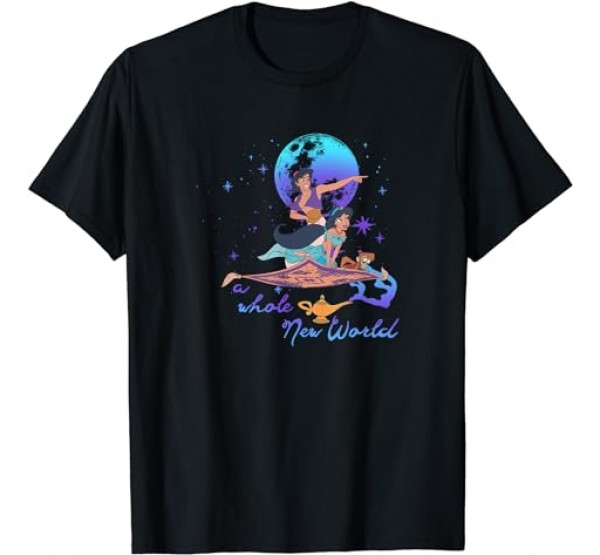 Disney Aladdin Group Shot A Whole New World Blue _ Purple T-Shirt Disney Aladdin Group Shot A Whole New World Blue _ Purple T-Shirt